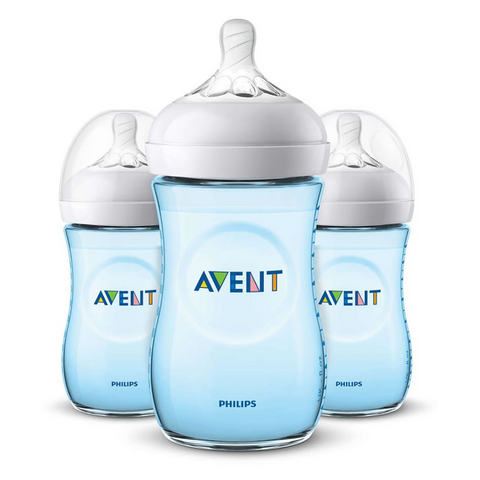Philips Avent Natural Baby Bottle With Natural Response Nipple, Blue, 9oz, 3pk