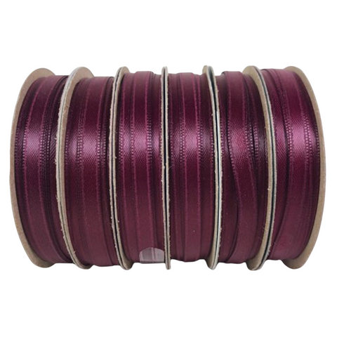 Holiday Time Walmart Ribbon Burgundy 30 Feet Craft Ribbon 1/4" Wide 100% Polyester 6 Rolls