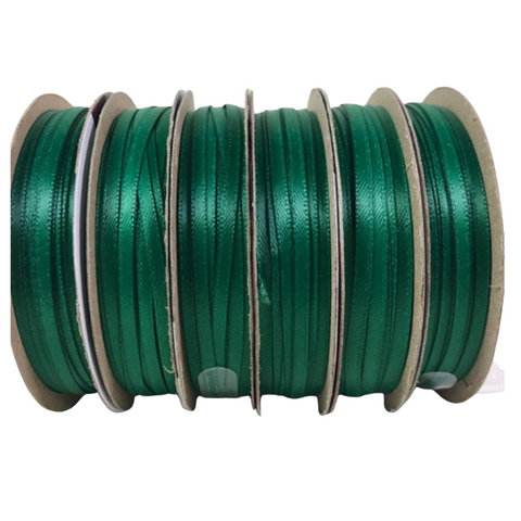 Holiday Time Walmart Ribbon Green 30 Feet Craft Ribbon 1/8" Wide 100% Polyester 6 Rolls