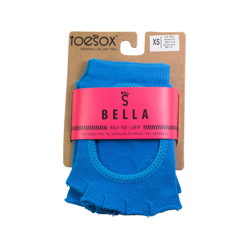 ToeSox Women's Bella Half Toe Grip Socks Skydiver Size XS