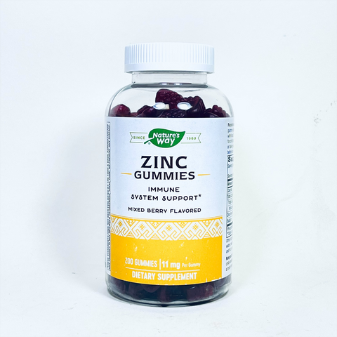 Nature's Way Zinc Gummies Mixed Berry Flavored 200 Gummies 11mg ea