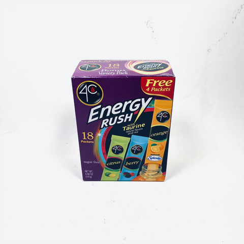 Energy Rush with Taurine Lightly Carbonated 18 packets 5oz each