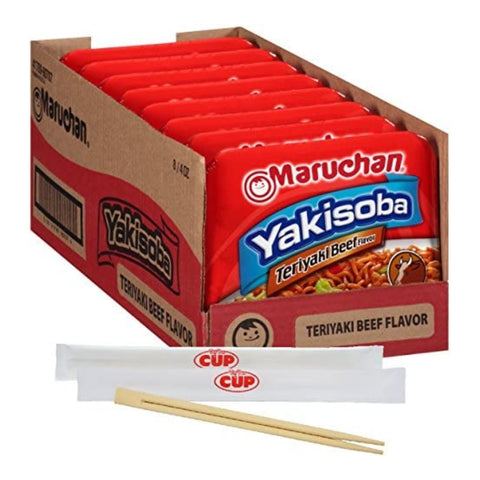 Maruchan Yakisoba Teriyaki Beef Flavor 4 Ounce Single Serving Home-style Japanese Noodles 8 Pack