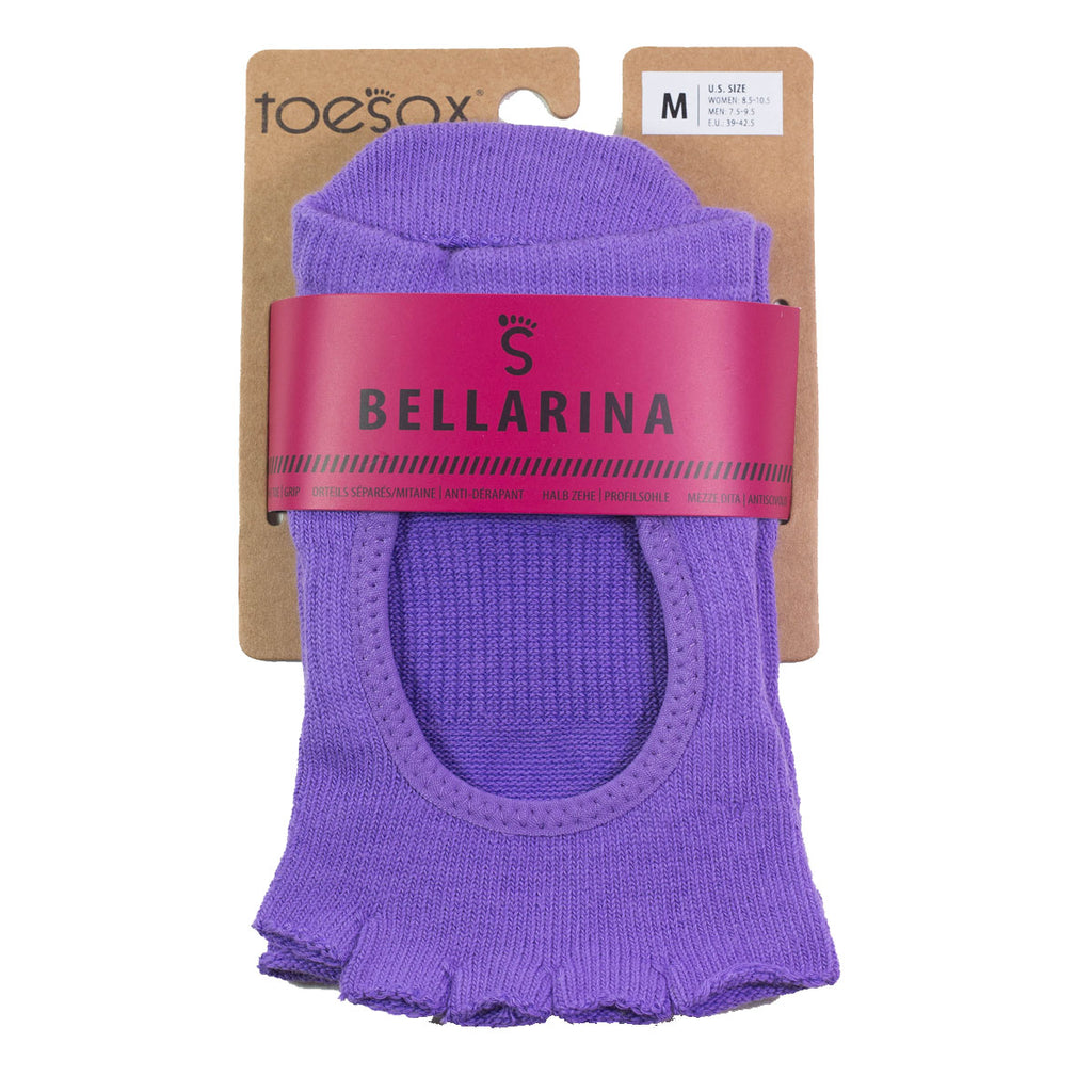 ToeSox Women's Bellarina Half Toe Grip Socks Light Purple Size M