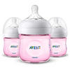 Philips Avent Natural Baby Bottle With Natural Response Nipple, Pink, 4oz, 3pk