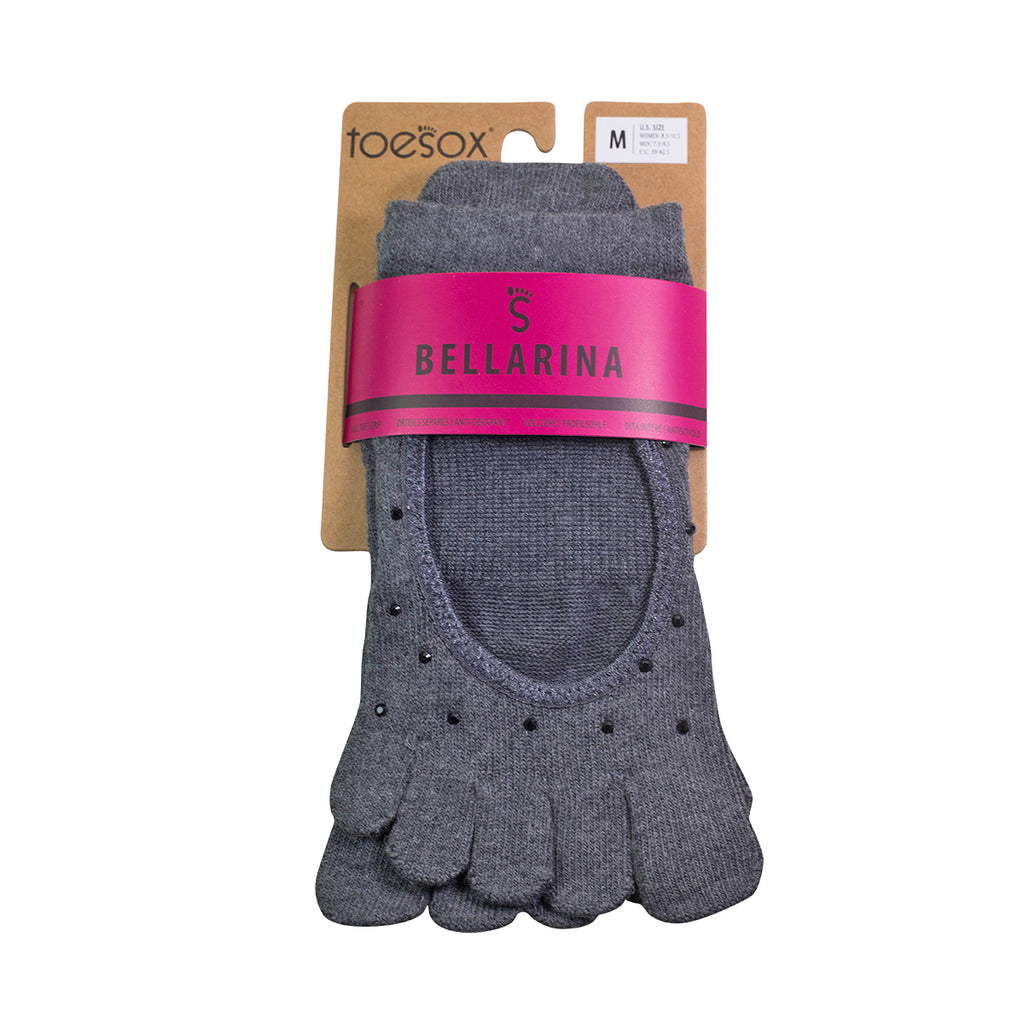 ToeSox Women's Bellarina Half Toe Grip Socks Sultry Size M